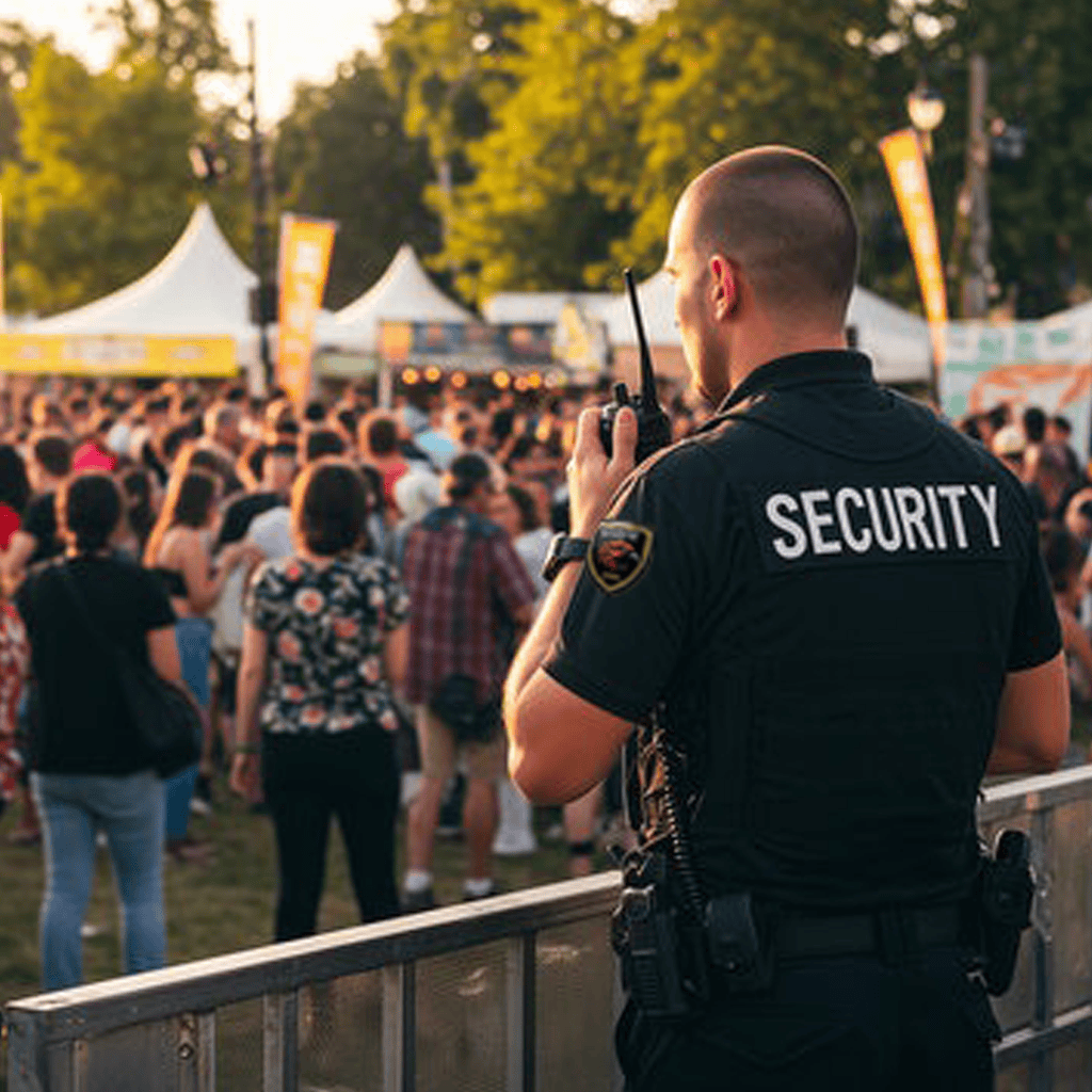 Security officer at outdoor event
